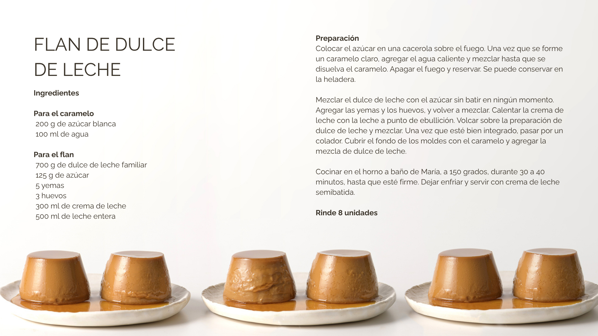 Flan de dulce de leche sin gluten